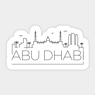 Abu Dhabi Minimal Skyline 2 Sticker